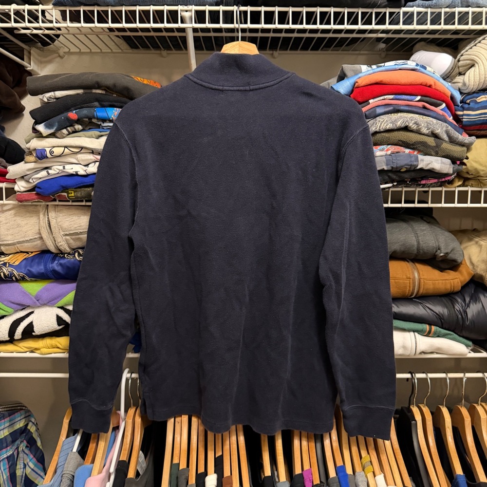Polo Ralph Lauren Quarter Zip Boys XL Navy Blue Pullover Sweater Ribbed Cotton - Picture 4 of 9